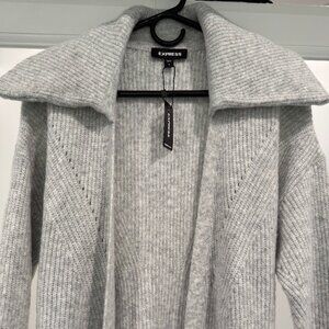 Express Gray Knit Cardigan